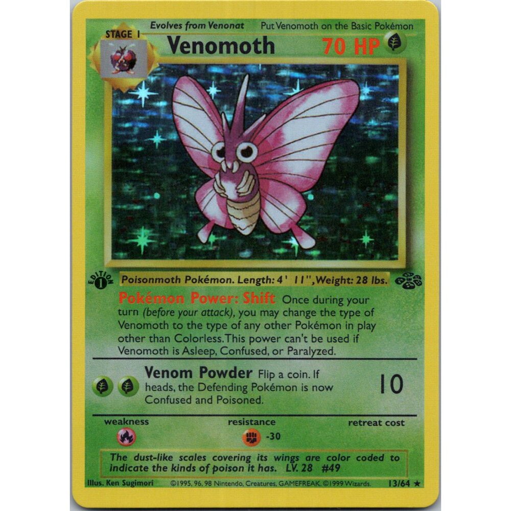 Venomoth Jungle 1st Edition "Reprinted"